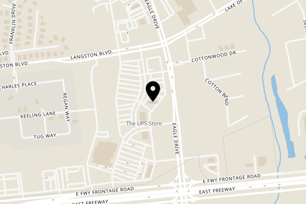 Map showing the location of CHILUDOS Fine Street Tacos on 9209 Eagle Dr Ste 500 in Mont Belvieu